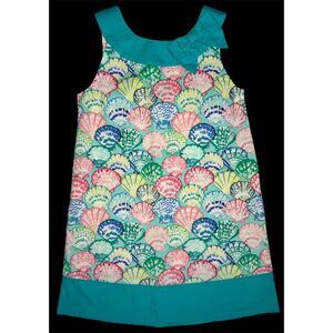 Gymboree Girls Dress, Sea shells, Size 8 Teal